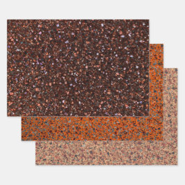 Terrazzo Elegant Brown Tan Brown Retro Inpakpapier Vel