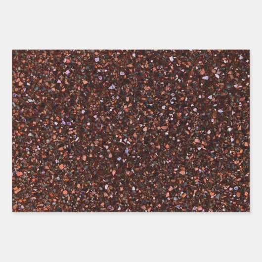 Terrazzo Elegant Brown Tan Brown Retro Inpakpapier Vel (Voorkant)