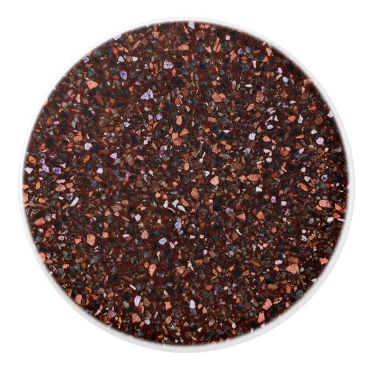 Terrazzo Elegant Brown Tan Brown Retro Keramische Knop (Voorkant)