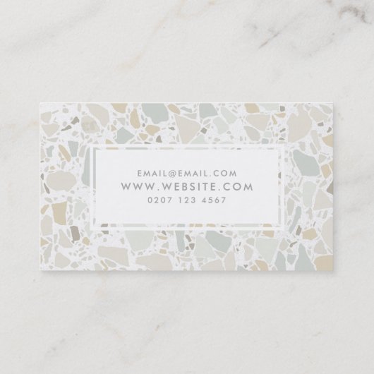 Terrazzo Elegant Stone Simple Modern make Up Visitekaartje (Achterkant)