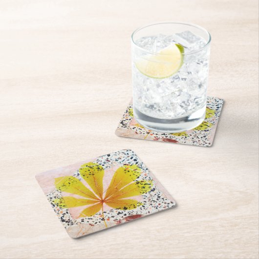 Terrazzo en Botanical Kartonnen Onderzetters (Insitu)