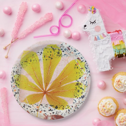 Terrazzo en Botanical Papieren Bordje (Feest)