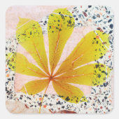 Terrazzo en Botanical Vierkante Sticker (Voorkant)