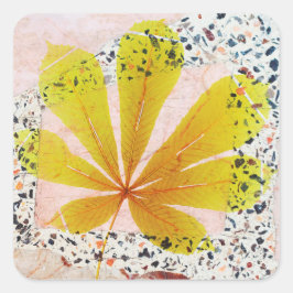 Terrazzo en Botanical Vierkante Sticker