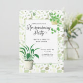 Terrazzo en Houseplant Green Housewarming Party Kaart (Staand voorkant)