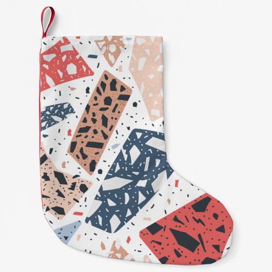 Terrazzo floor marble seamless hand drawn pattern kleine kerstsok (Voorkant)