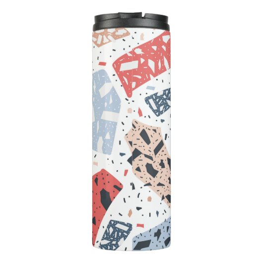 Terrazzo floor marble seamless hand drawn pattern thermosbeker (Achterkant)