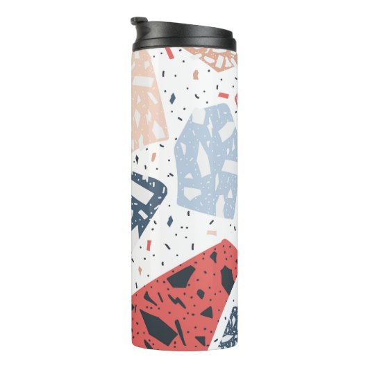 Terrazzo floor marble seamless hand drawn pattern thermosbeker (Geroteerd rechts)