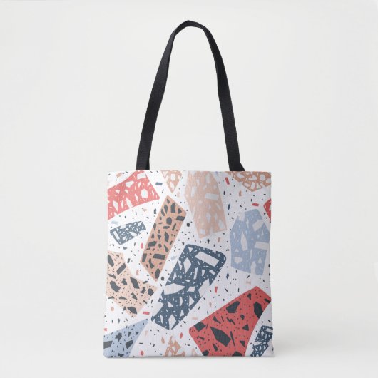 Terrazzo floor marble seamless hand drawn pattern tote bag (Voorkant)