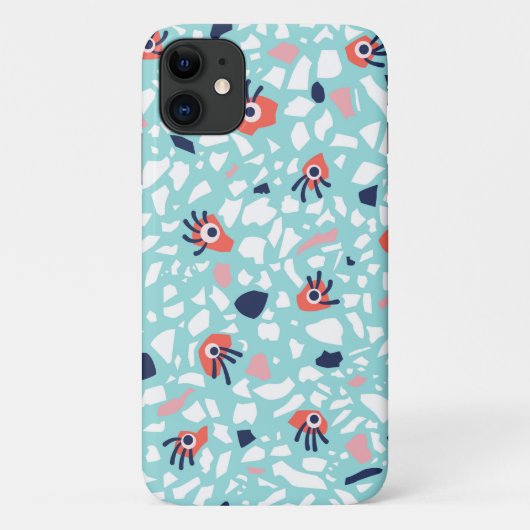 Terrazzo Funny Geometric Pattern met ogen Case-Mate iPhone Case (Achterkant)