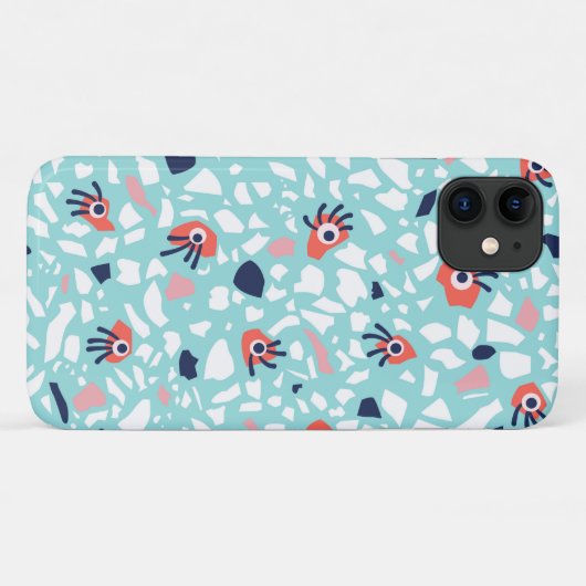 Terrazzo Funny Geometric Pattern met ogen Case-Mate iPhone Case (Achterkant (horizontaal))