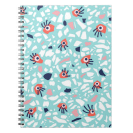 Terrazzo Funny Geometric Pattern met ogen Notitieboek