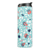 Terrazzo Funny Geometric Pattern met ogen Thermosbeker (Gedraaid links)