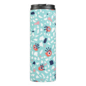 Terrazzo Funny Geometric Pattern met ogen Thermosbeker (Achterkant)
