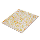 Terrazzo Geel Sinaasappel Wit Minimaal Modern Ston Tegeltje (Zijkant)