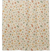 Terrazzo geïnspireerd patroon douchegordijn (Voorkant)