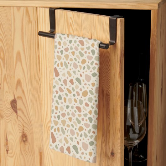 Terrazzo geïnspireerd patroon - keukenhanddoek (Derde Gevouwen)