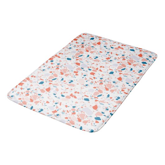 Terrazzo gepatterde badmat roze en blauw (Gekanteld)