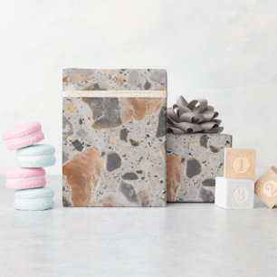 Terrazzo getextureerde stenen print inpakpapier ro