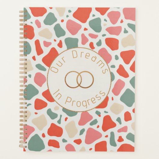 Terrazzo & Gouden Bruiloft | Moderne & Leuke Vieri Planner (Voorkant)
