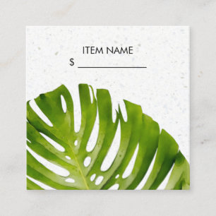 TERRAZZO GREEN MONSTERA LEAF FOLIAGE PRICE LABEL