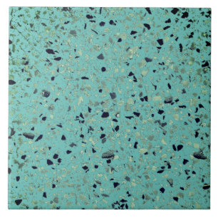 Terrazzo Groen Blauwgroen Minimal Modern Stone Pat Tegeltje
