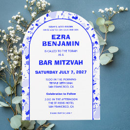 Terrazzo Hand getrokken Custom Bar Bat Mitswa Arch Kaart