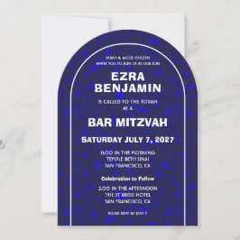 Terrazzo Hand getrokken Custom Bar Bat Mitswa Arch Kaart