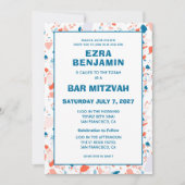 Terrazzo Hand getrokken Custom Bar Bat Mitswa Kaart (Voorkant)