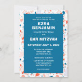 Terrazzo Hand getrokken Custom Bar Bat Mitswa Kaart (Voorkant)