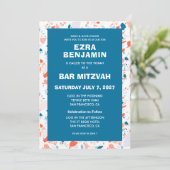 Terrazzo Hand getrokken Custom Bar Bat Mitswa Kaart (Staand voorkant)