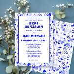 Terrazzo Hand getrokken Custom Bar Bat Mitswa Kaart<br><div class="desc">Perfecte kaart om een bat mitswa, bar mitswa of andere Joodse viering aan te kondigen! Hand gemaakt in potlood terrazzo patroon voor u aan de voor- en achterkant! VOLLEDIG ! Klik hierboven op "Personaliseren" om de tekst te bewerken. Klik op "bewerken met het ontwerpgereedschap" om de lettertypen, kleuren en plaatsingen...</div>