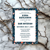 Terrazzo Hand getrokken Custom Bar Bat Mitswa Kaart