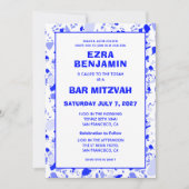 Terrazzo Hand getrokken Custom Bar Bat Mitswa Kaart (Voorkant)