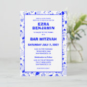 Terrazzo Hand getrokken Custom Bar Bat Mitswa Kaart (Staand voorkant)