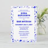 Terrazzo Hand getrokken Custom Bar Bat Mitswa Kaart (Staand voorkant)