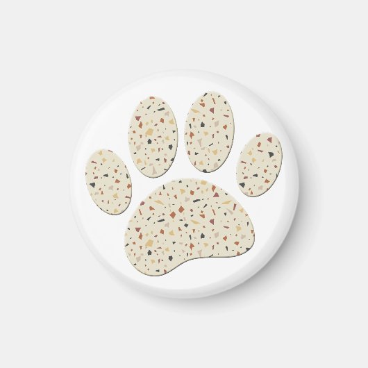 Terrazzo Hond Pawprint Patroon Kunst Magneet (Voorkant)