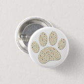 Terrazzo Hond Pawprint Patroon Kunst Ronde Button 3,2 Cm (Voorkant /achterkant)