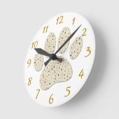 Terrazzo Hond Pawprint Patroon Kunst Ronde Klok (Hoek)