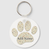 Terrazzo Hond Pawprint Patroon Kunst Sleutelhanger (Achterkant)