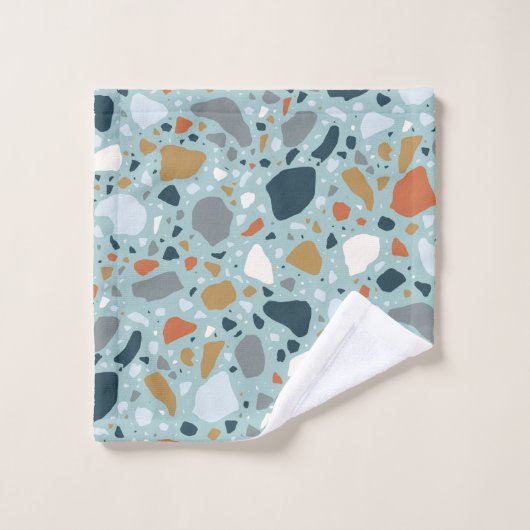 Terrazzo in blauw bad handdoek (Wasdoekje)