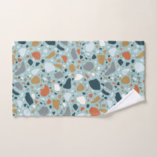 Terrazzo in blauw bad handdoek (Handdoek)
