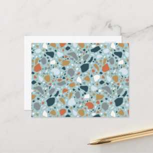 Terrazzo in blauw briefkaart