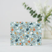 Terrazzo in blauw briefkaart (Staand voorkant)