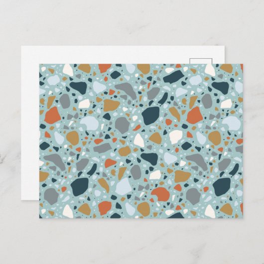 Terrazzo in blauw briefkaart (Voorkant / Achterkant)