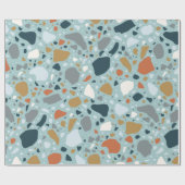 Terrazzo in blauw cadeaupapier (Vlak)