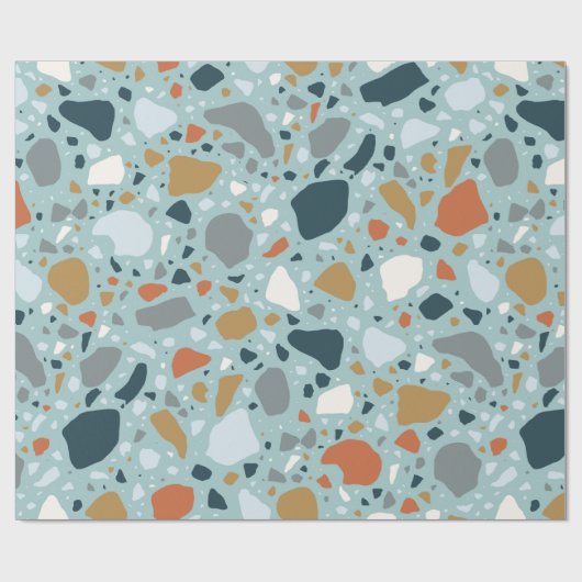 Terrazzo in blauw cadeaupapier (Vlak)