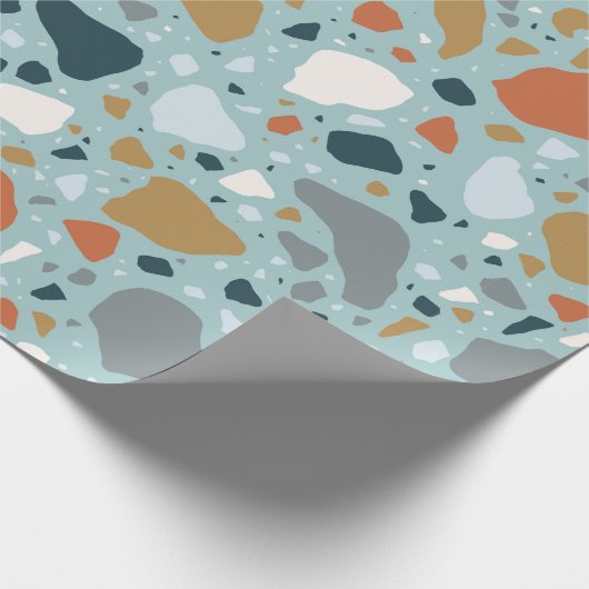 Terrazzo in blauw cadeaupapier (Hoek)