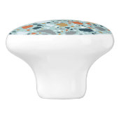 Terrazzo in blauw keramische knop (Zijkant)