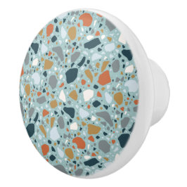 Terrazzo in blauw keramische knop